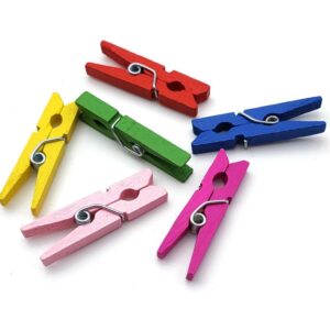 Mollette Colorate in Legno Ferma Biglietto