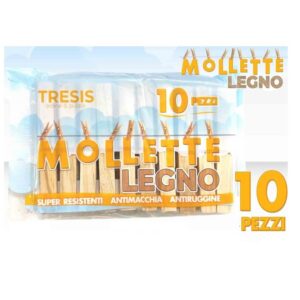 Mollette per Bucato in Legno 10Pz TRESIS