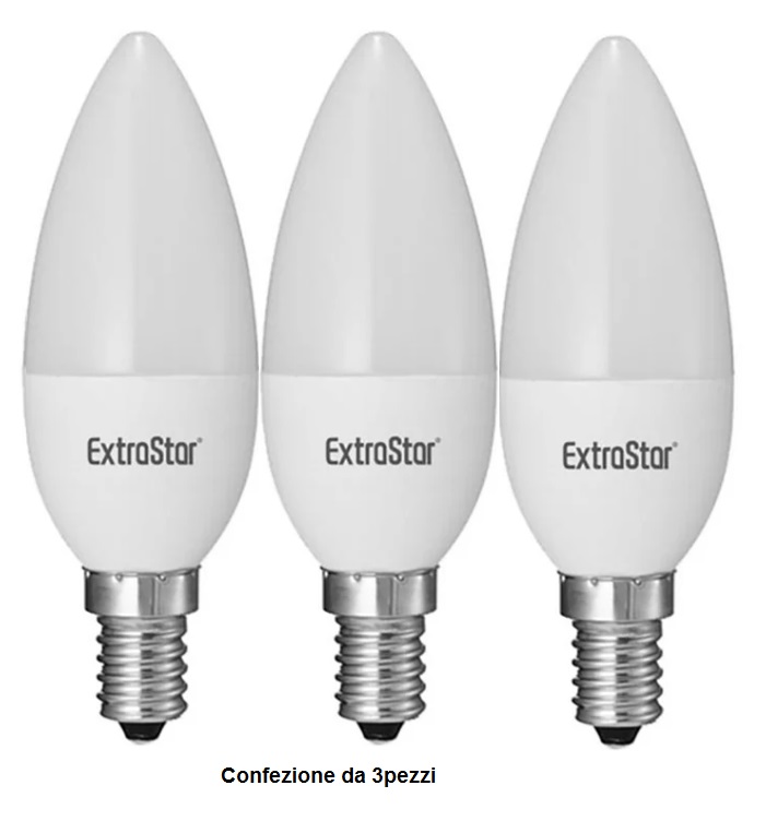 Lampadina Led E14 6W Oliva Opale 3Pz ExtraS.