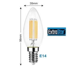 Lampadine Led Oliva E14 4W Filamento 2200K