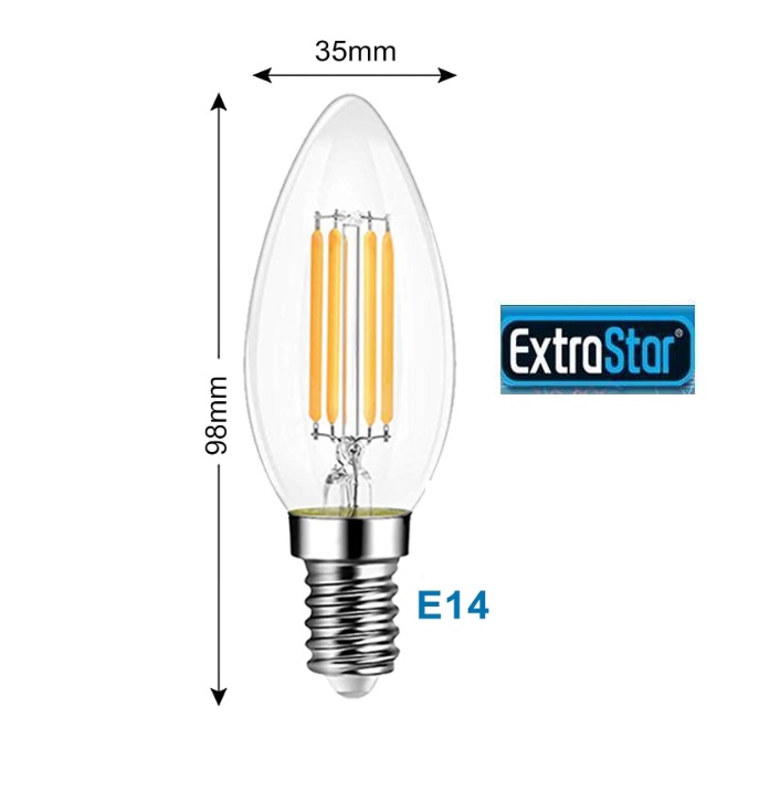 Lampadine Led Oliva E14 4W Filamento 2200K