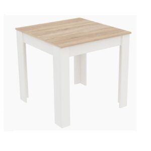 Tavolo Fisso 80x80xH75 Rovere/Bianco