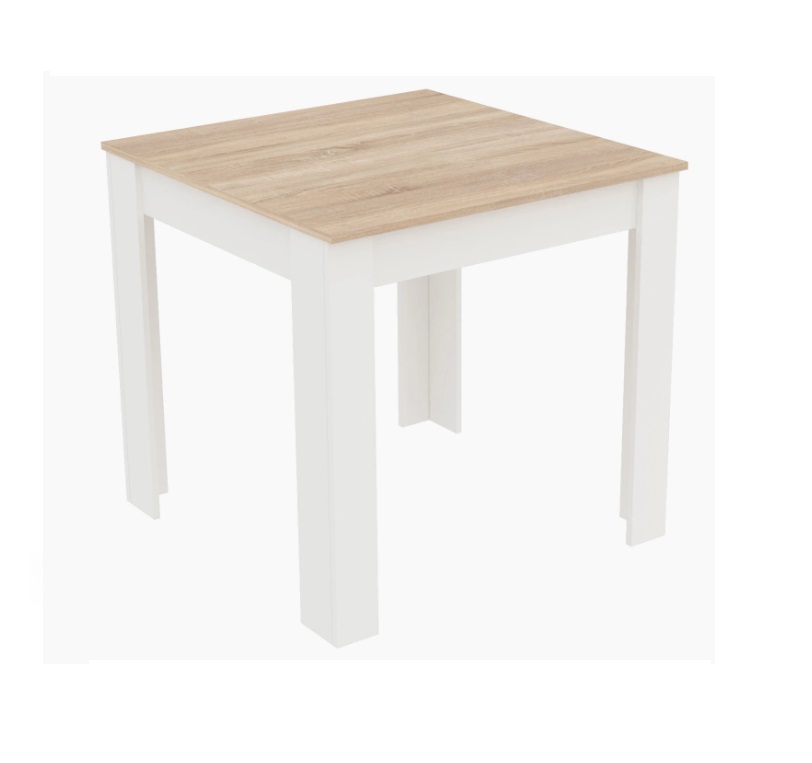 Tavolo Fisso 80x80xH75 Rovere/Bianco