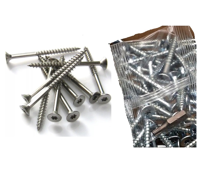 Viti per Legno Zincati 4x70mm/45mm TORX 25Pz