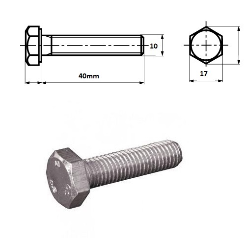 Bulloni TE 10x40 100Pz Tutto Filetto
