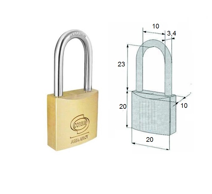 Lucchetto 20x27mm CORBIN PL112.20 Arco Lungo