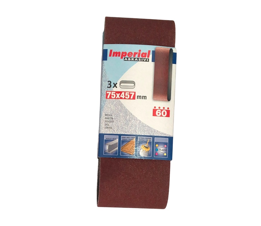 Nastro Abrasivo 75x457 Grana 60 Conf.3Pezzi