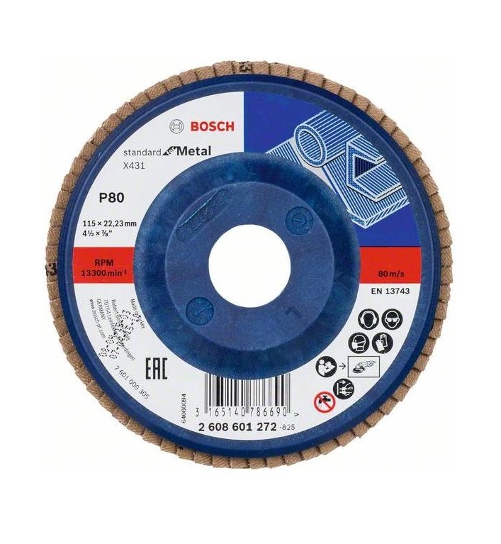 Disco Lamellare 115mm Grana 80 Metal Bosch