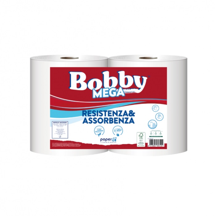 Bobina Carta Asciugatutto BOBBY MEGA 2CF