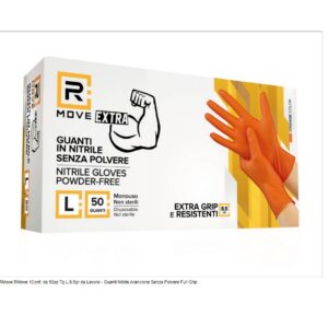 Guanti in Nitrile TG.L 50Pz 8.5Gr Arancione