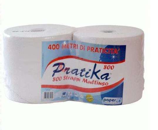 Carta Cellulosa 800 Strappi 2 rotoli